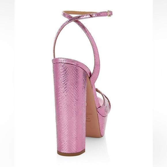 Aquazzura Sinner Snake Embossed Heels - Picture 3 of 8